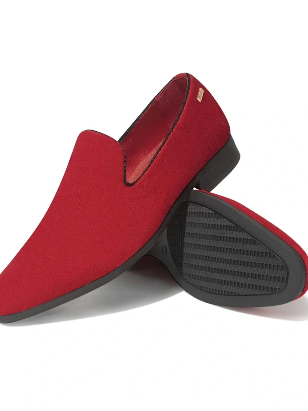 Men's Red Velvet Slip-On Loafers